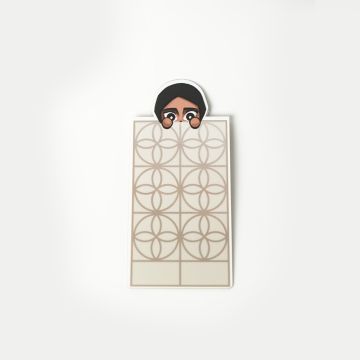 Busnida Peek-a-boo Bookmark (White & Silver)