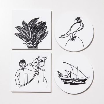 Set of 4 Magnets (Black & White)