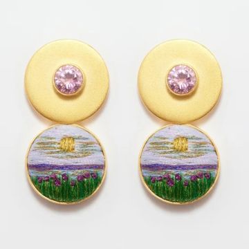 Pink Landscape Earring by Fatma Mostafa