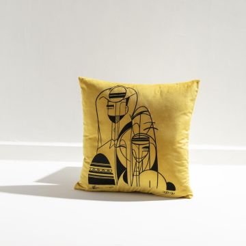Qatari Family Pillow Case (Yellow)