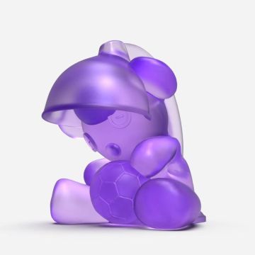 Urs Fischer's Untitled (Lamp/Bear) Football Crystal Figurine - Violet