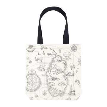 Qatar Map Tote Bag