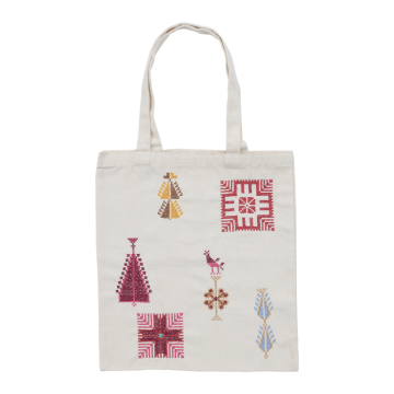 Ghurza Living Heritage Tote Bag (White)