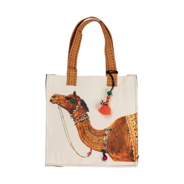 Henna Camel-Printed Bag by Pakistani Artisans