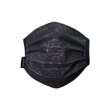 Takashi Murakami Face Mask - Kaikai Kiki Black with White Flower Kids