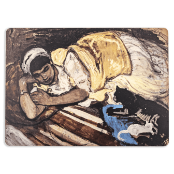 Lusail Museum Exhibition, André Suréda "Placemat Young Girl Sleeping Near Cats" Placemat 