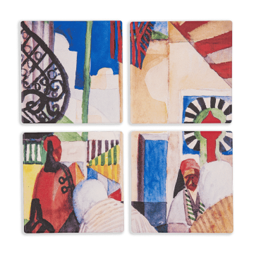 Lusail Museum Exhibition, August Macke "In the Bazaar" Coasters (Set of 4)