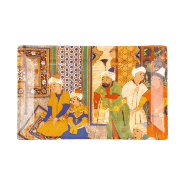 Tray "The Wrestling Master is Challenged by His Pupil"