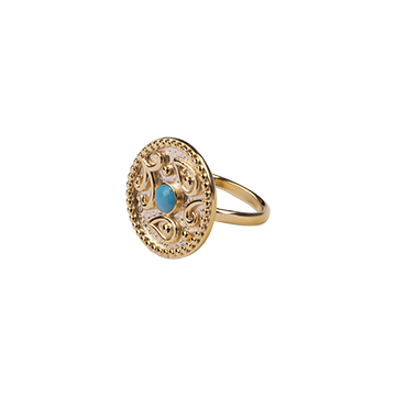 Aurélie Bidermann Limonium Ring Turquoise Bakelite, size 7