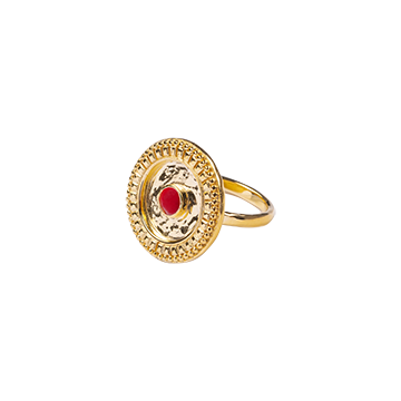 Aurélie Bidermann Limonium Ring Red Bakelite , size 7