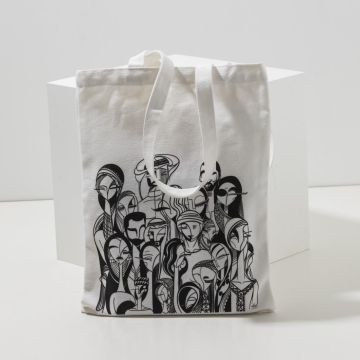 Qatari Family Kids Tote Bag (Black & White)