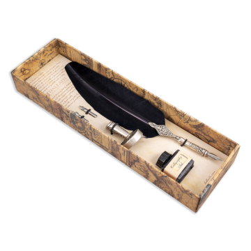 Dallaiti - Writing Set with Black Feather Pen