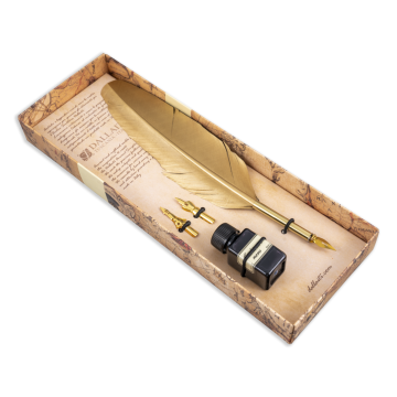 Dallaiti - Writing Set with Gold Feather Pen