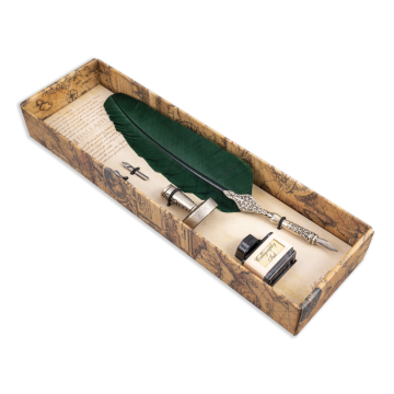 Dallaiti - Writing Set with Green Feather Pen