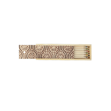 Wooden Pencil Set - Brown colour pattern