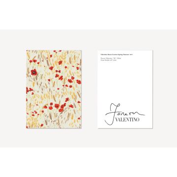 Forever Valentino Exhibition "Vintage" Red Floral Print Postcard