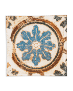 Découpage Tray - Spain Tile Eight Petal Blue Flower