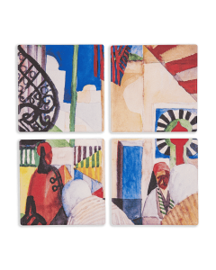 Lusail Museum Exhibition, August Macke "In the Bazaar" Coasters (Set of 4)
