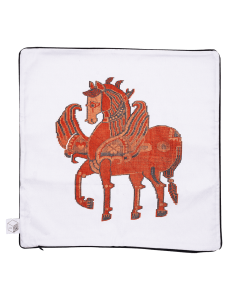 Baghdad: Eye's Delight "Silk Textile with Winged Horses" Cushion